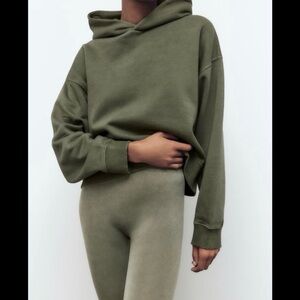 Zara Olive Green Hoodie